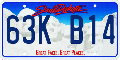 SD license plate 63KB14