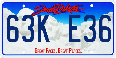 SD license plate 63KE36