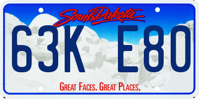 SD license plate 63KE80