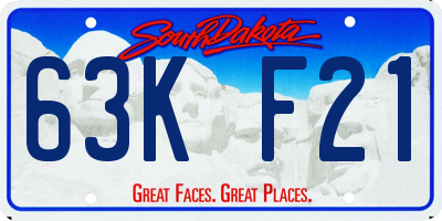 SD license plate 63KF21