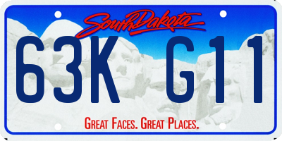 SD license plate 63KG11