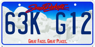 SD license plate 63KG12