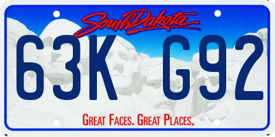 SD license plate 63KG92