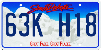 SD license plate 63KH18