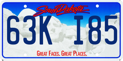 SD license plate 63KI85