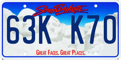 SD license plate 63KK70