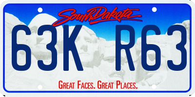 SD license plate 63KR63