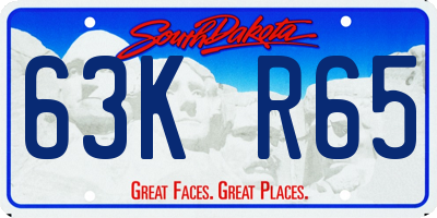 SD license plate 63KR65