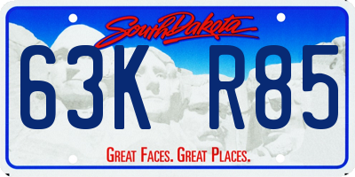 SD license plate 63KR85