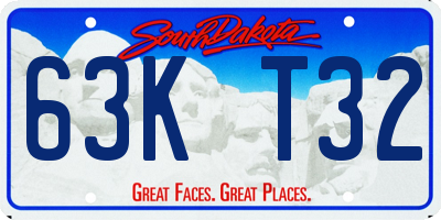SD license plate 63KT32