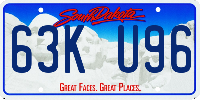 SD license plate 63KU96