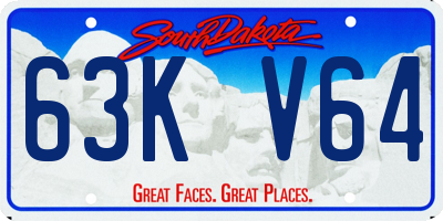 SD license plate 63KV64