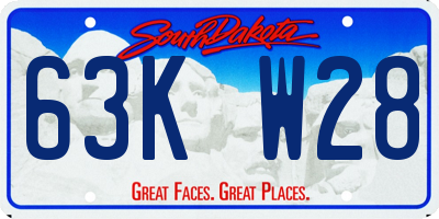 SD license plate 63KW28