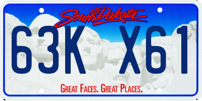 SD license plate 63KX61
