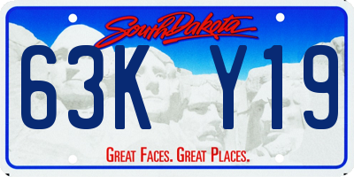 SD license plate 63KY19