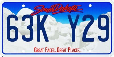 SD license plate 63KY29