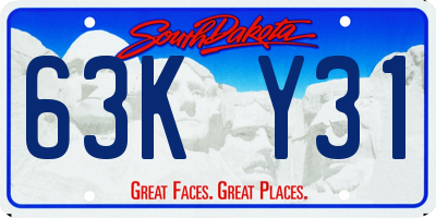 SD license plate 63KY31