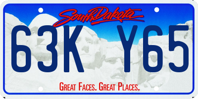 SD license plate 63KY65