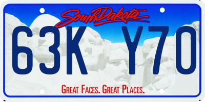 SD license plate 63KY70