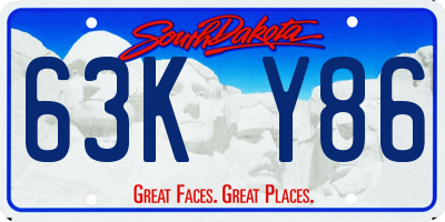 SD license plate 63KY86