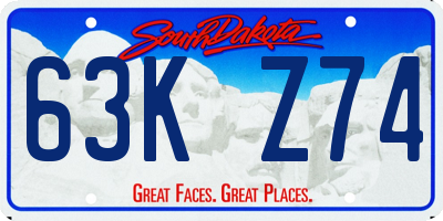 SD license plate 63KZ74