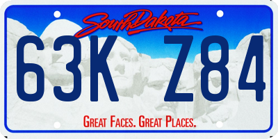 SD license plate 63KZ84