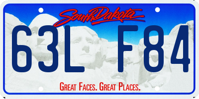 SD license plate 63LF84