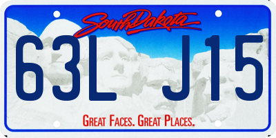 SD license plate 63LJ15
