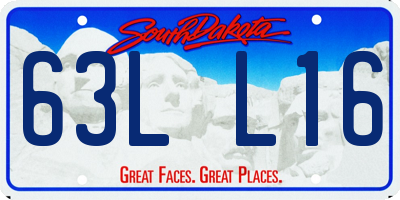 SD license plate 63LL16