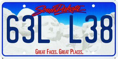 SD license plate 63LL38