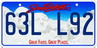 SD license plate 63LL92