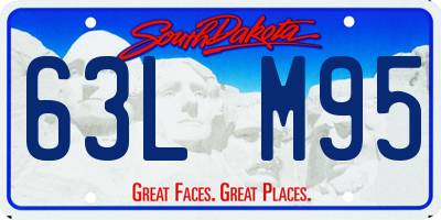 SD license plate 63LM95
