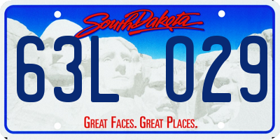 SD license plate 63LO29