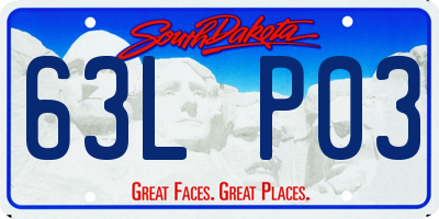SD license plate 63LP03