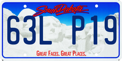 SD license plate 63LP19