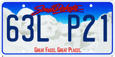 SD license plate 63LP21