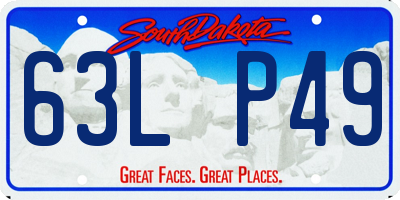 SD license plate 63LP49