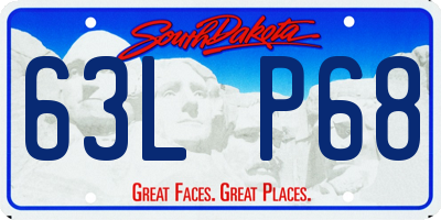 SD license plate 63LP68