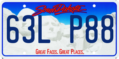 SD license plate 63LP88