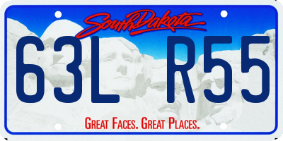 SD license plate 63LR55