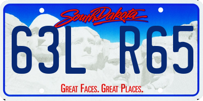 SD license plate 63LR65