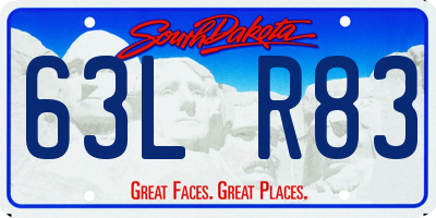 SD license plate 63LR83