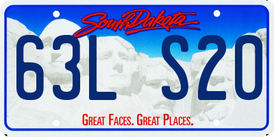 SD license plate 63LS20