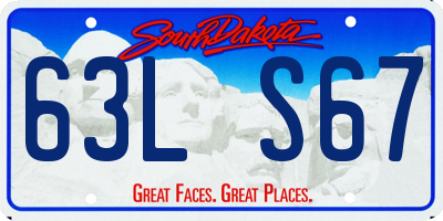 SD license plate 63LS67