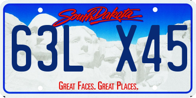 SD license plate 63LX45