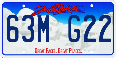 SD license plate 63MG22