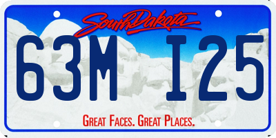 SD license plate 63MI25