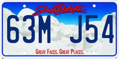 SD license plate 63MJ54