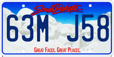 SD license plate 63MJ58
