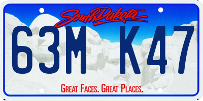 SD license plate 63MK47